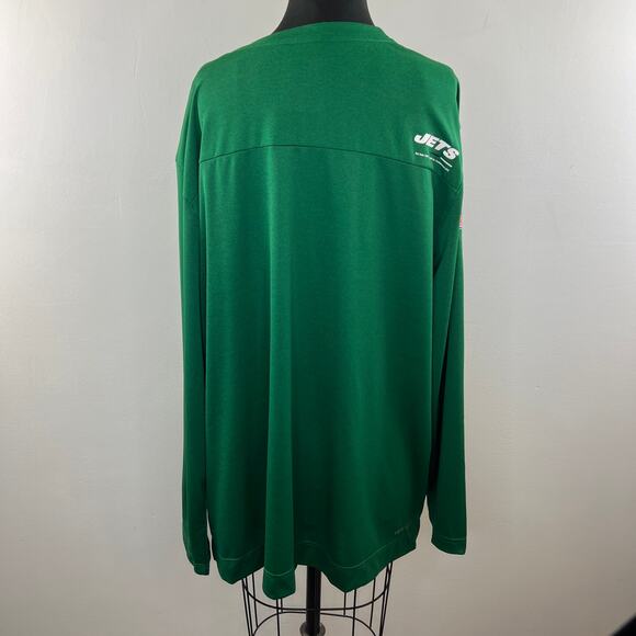 NIKE NFL New York Jets Green Long Sleeve V-Neckline Pullover Top Size 3XL NEW - Picture 5 of 12